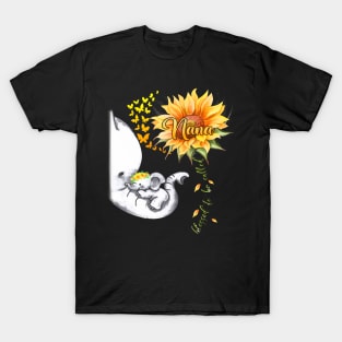 Blessed To Be Called Nana Sunflower Elephant Mothers Day T-Shirt